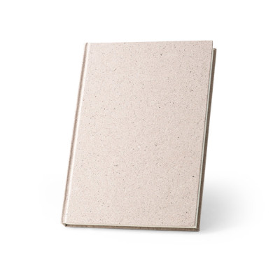 ORGANIC RIGID. A5 notepad with hard cover made from organic elephant matter (80)